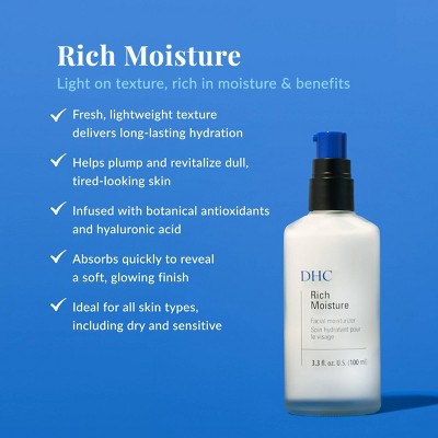 DHC Rich Moisture Lightweight Facial Moisturizer 3.3 fl oz - Imperfect Box