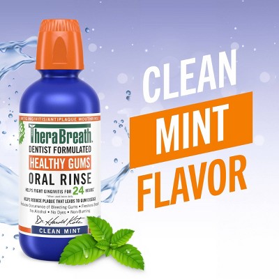 TheraBreath Healthy Gums Mouthwash Clean Mint 33.8 fl oz - Imperfect Container
