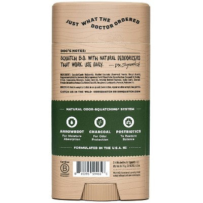 DR. SQUATCH Men's Natural Solid Deodorant Pine Tar 2.65oz - Imperfect Container
