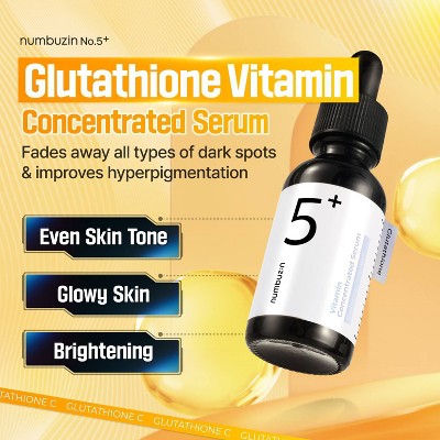 numbuzin No.5+ Glutathione Vitamin Concentrated Face Serum Travel Size 1.01 fl oz - Imperfect Box