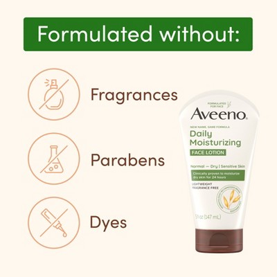 Aveeno Daily Moisturizing Prebiotic Oat Face Cream for Dry Skin 5fl oz - Imperfect Container