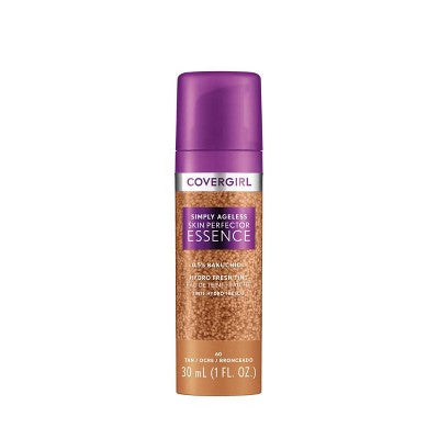 COVERGIRL Simply Ageless Skin Perfector Essence Vegan Foundation 60 Tan 1 fl oz - Imperfect Container