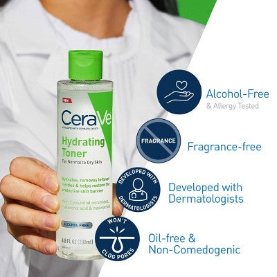 CeraVe Hydrating Toner Facial Toner for Normal to Dry Skin 6.8 fl oz - New