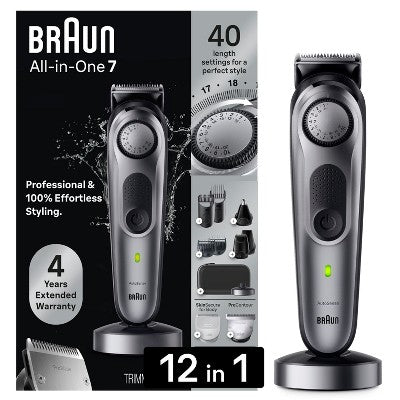 Braun Series 7 AiO7440 Rechargeable 12-in-1 Body, Beard & Hair Trimmer - New