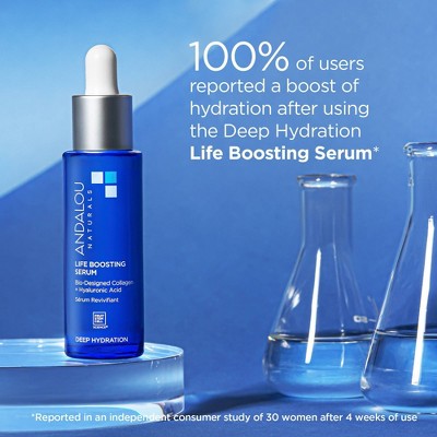 Andalou Naturals Deep Hydration Life Boosting Face Serum 1 fl oz - New