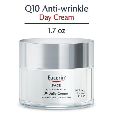 Eucerin Q10 Anti-Wrinkle Sensitive Skin Face Cream 1.7oz - Imperfect Box
