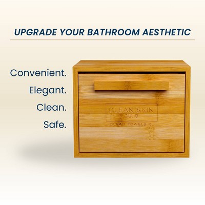 Clean Skin Club Clean Towels XL Original + Bamboo Container Drawer 50ct - Imperfect Box