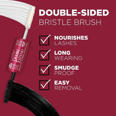 L'Oreal Paris Double Extend Beauty Tubes Lengthening Mascara; Basecoat 570 Black 0.33 fl oz - New