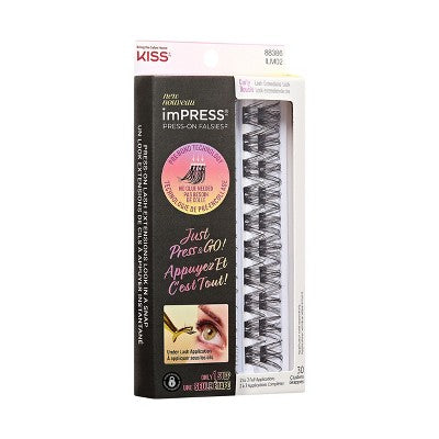 KISS Products imPRESS Press-On Self Adhesive Eyelashes Refill Curly 30ct - New