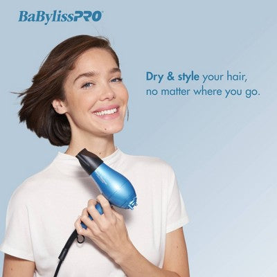 BaBylissPRO Nano Titanium Travel Hair Dryer Blue 1000W - New