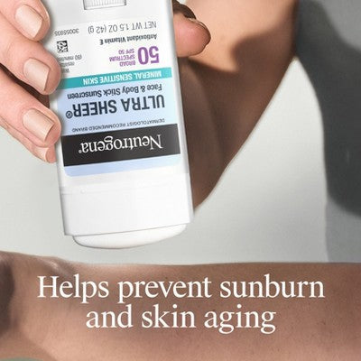 Neutrogena Mineral Ultra Sheer Face and Body Sunscreen Stick SPF 50 1.5oz - New