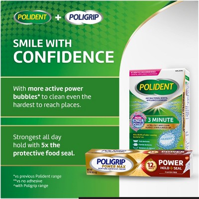 Poligrip Denture Power Hold and Seal 2.2oz/2pk - Imperfect Box