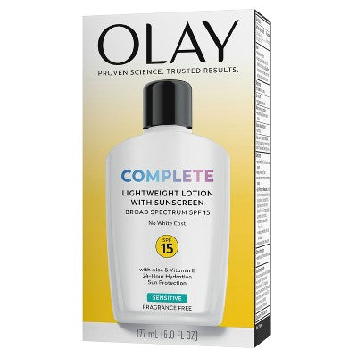 Olay Complete Face Lotion Moisturizer for Sensitive Skin SPF 15 6 fl oz - Missing Box