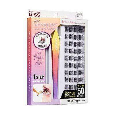 KISS imPRESS Press-On Self Adhesive Eyelashes Natural & Wispy 50ct - Imperfect Box