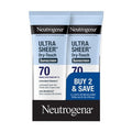 Neutrogena Ultra Sheer Sunscreen SPF 70 2pk/88ml - Missing Box