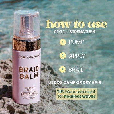 BEACHWAVER Co. Braid Balm Pre Braid Prep 4oz - New