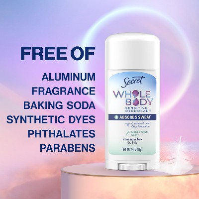 Secret Dry Feel Whole Body Deodorant Light & Fresh 2.4oz - New