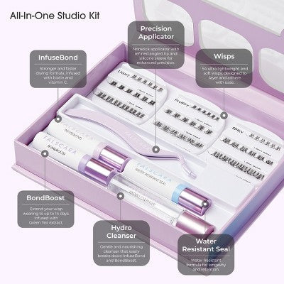 Falscara Studio The Artist Kit Lash Extension Kit Delicate Lash Clusters 57ct - Imperfect Box