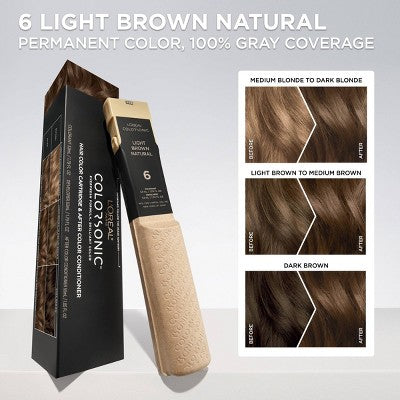 L'Oreal Paris Colorsonic Permanent Hair Color Light Brown Natural 6 - Imperfect Box