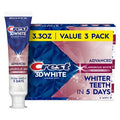 Crest 3D White Advanced Glamorous Teeth Whitening Toothpaste 3.3oz/3pk - Imperfect Box