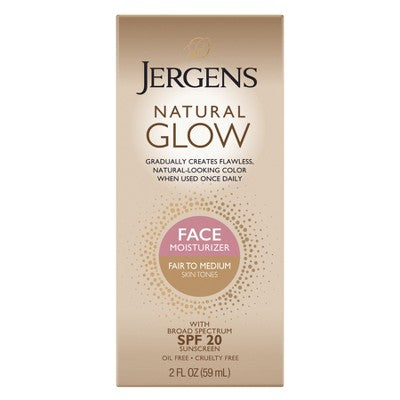 Jergens Glow Moisturizer & Self Tanner SPF 20 2 fl oz Fair to Medium - Imperfect Box