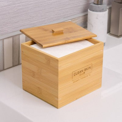 Clean Skin Club Clean Towels XL Original + Bamboo Container Cover 50ct - Imperfect Box