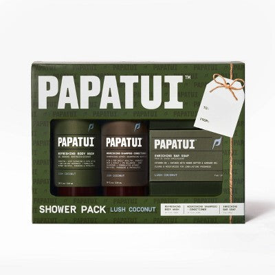 Papatui Men's Shower Pack Lush Coconut 3ct - Imperfect Box