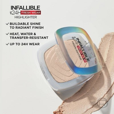 L'Oreal Paris Infallible Longwear 24HR Powder Highlighter 15 Champagne Glow 0.31oz - New