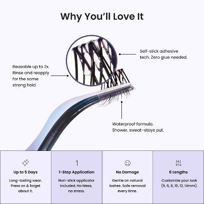 KISS Products imPRESS Long Lasting Press-On Self Adhesive False Eyelashes Demi Edgy 24ct - New