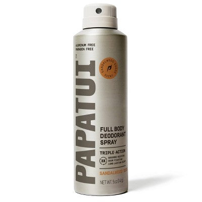 Papatui Men's Body Deodorant Spray Sandalwood Suede 5oz - Imperfect Container