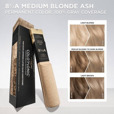 L'Oreal Paris Colorsonic Permanent Hair Color Medium Blonde Ash 8.5A - Missing Box