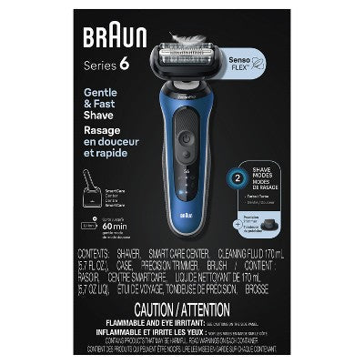 Braun Series 6-6172cc Rechargeable Wet & Dry Shaver + Smart Care Center - New
