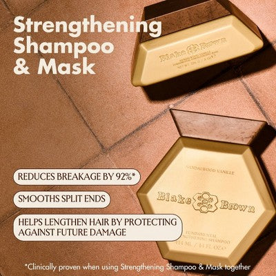 Blake Brown Fundamental Strengthening Shampoo Sandalwood Vanille & Warm Vanilla Fragrance 14 fl oz - New