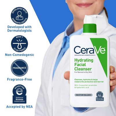 CeraVe Hydrating Face Wash-Hyaluronic Acid and Glycerin 12 fl oz - New