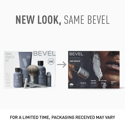 Bevel Men's Shave Kit Safety Razor and Brush Shave Cream Pre Shave Oil  Post Shave Balm 40 Blades - Missing Box
