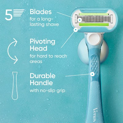 Venus Extra Smooth Value Pack Women's Razor + 5 Razor Blade Refills - Missing Box