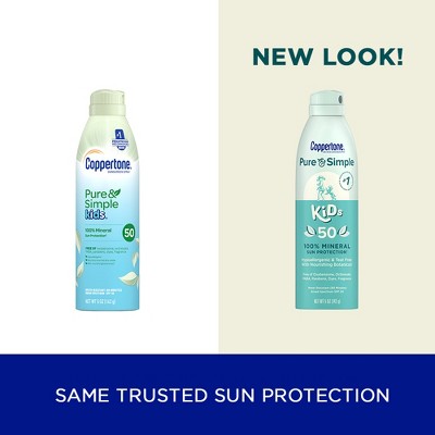 Coppertone Pure & Simple Kid's Spray SPF 50 5oz - Imperfect Container