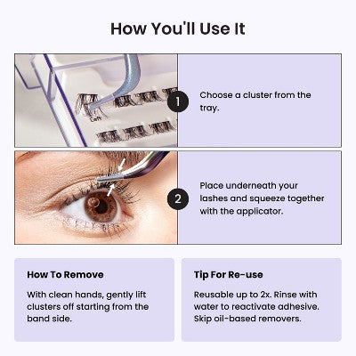 KISS Products imPRESS Long Lasting Press-On Self Adhesive False Eyelashes Demi Edgy 24ct - New