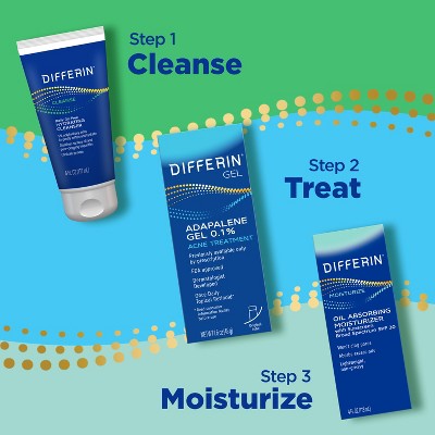 Differin Oil Absorbing Moisturizer with Sunscreen, Broad-Spectrum UVA/UVB - SPF 30 - 4oz