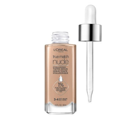 L'Oreal Paris True Match Hyaluronic Tinted Serum Skincare Hybrid 3-4 Light Medium - Imperfect Container