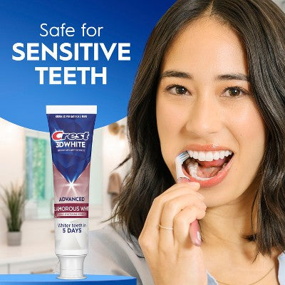 Crest 3D White Advanced Glamorous Teeth Whitening Toothpaste 3.3oz/3pk - Imperfect Box