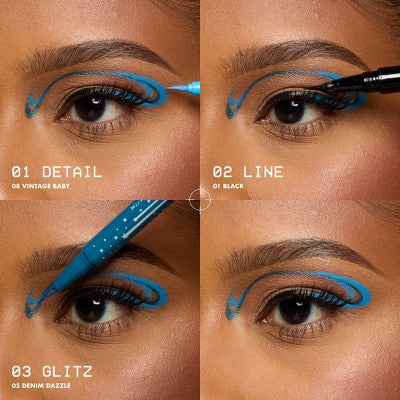 NYX Professional Makeup Epic Wear Glitz Waterproof Metallic Liquid Eyeliner Shimmer Stitch 0.03fl oz - Imperfect Box
