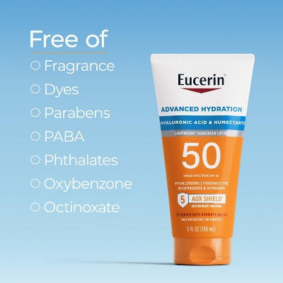 Eucerin Advanced Hydration Sunscreen Lotion SPF 50 5 fl oz - Imperfect Container