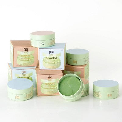 Pixi DetoxifEYE Hydrating Depuffing Eye Patches Caffeine & Cucumber 60ct - Imperfect Box