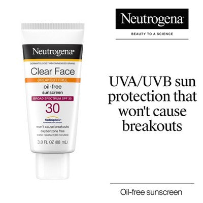 Neutrogena Clear Face Liquid Lotion SPF 30 3 fl oz - Imperfect Container