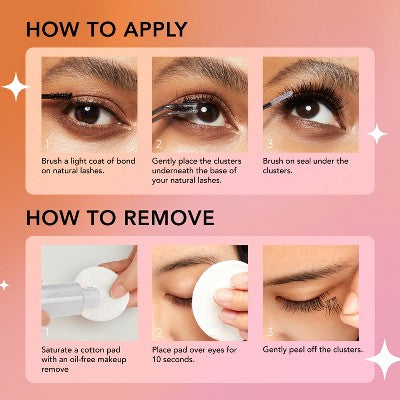 BeBlinky False Eyelash Clusters Narrow Band, Wispy 120ct - New