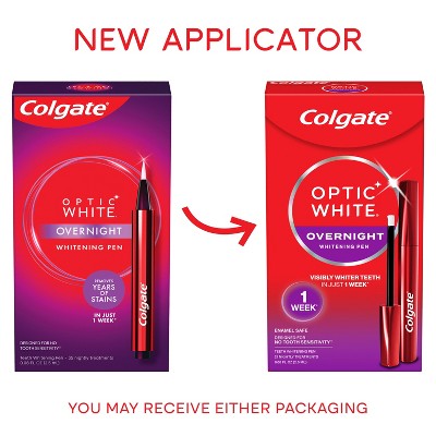 Colgate Optic White Overnight Teeth Whitening Pen Gel 0.08 fl oz/21 Treatments - New