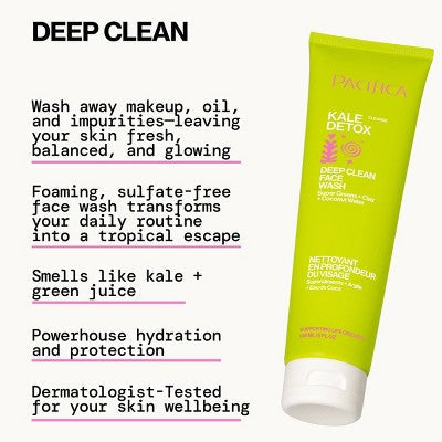Pacifica Kale Detox Deep Cleansing Face Wash Scented 5 fl oz - New
