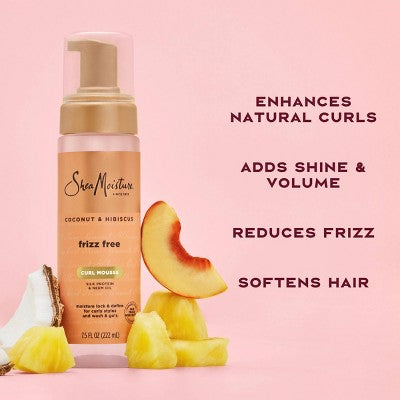 SheaMoisture Coconut and Hibiscus Frizz-Free Curl Mousse 7.5 fl oz - New