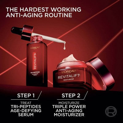 L'Oreal Paris Revitalift Triple Power 3% Peptides Serum 1 fl oz - Imperfect Box
